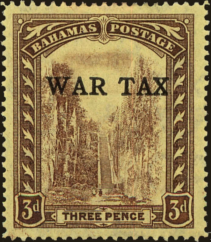 Front view of Bahamas MR3 collectors stamp