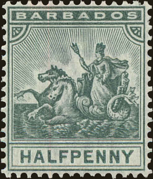 Front view of Barbados 71 collectors stamp