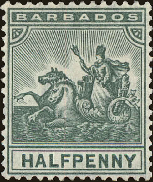 Front view of Barbados 92 collectors stamp