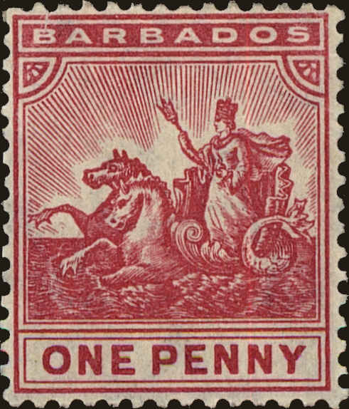 Front view of Barbados 93 collectors stamp