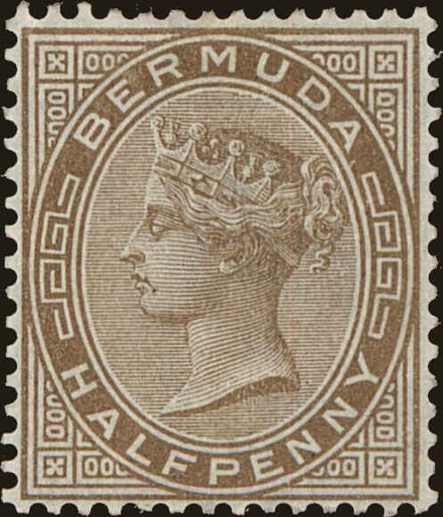 Front view of Bermuda 16 collectors stamp
