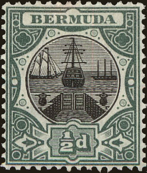 Front view of Bermuda 28 collectors stamp