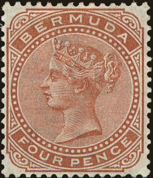Front view of Bermuda 24 collectors stamp