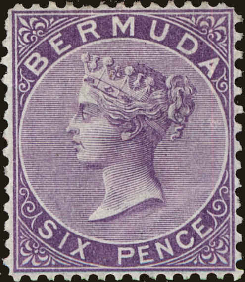 Front view of Bermuda 8 collectors stamp