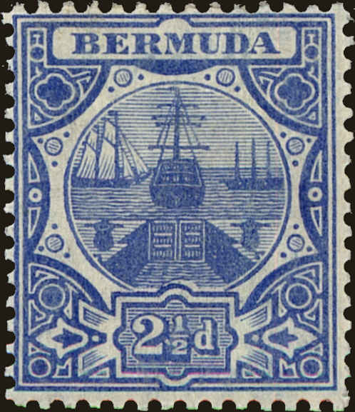 Front view of Bermuda 38 collectors stamp