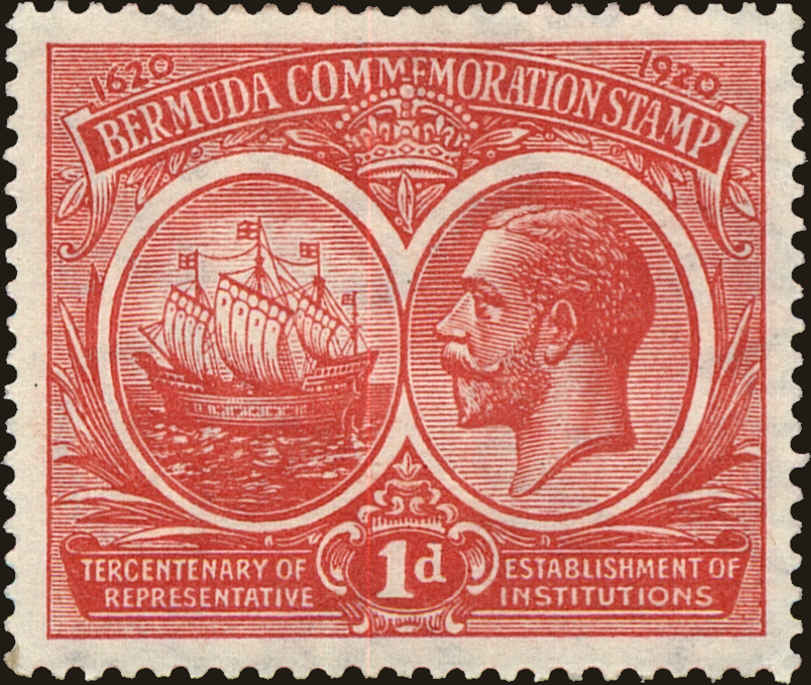 Front view of Bermuda 67 collectors stamp