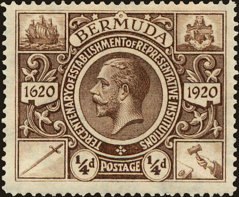 Front view of Bermuda 71 collectors stamp