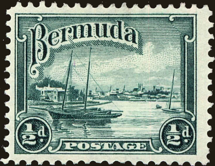 Front view of Bermuda 105 collectors stamp