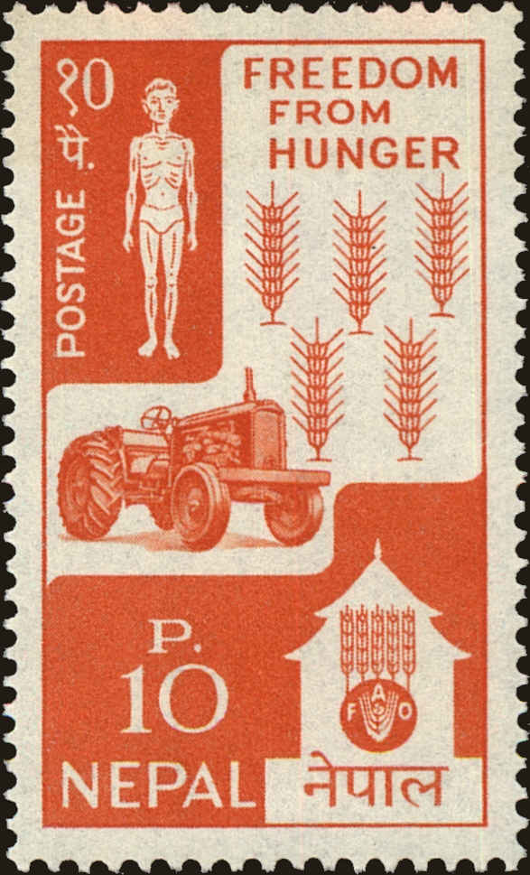 Front view of Nepal 159 collectors stamp