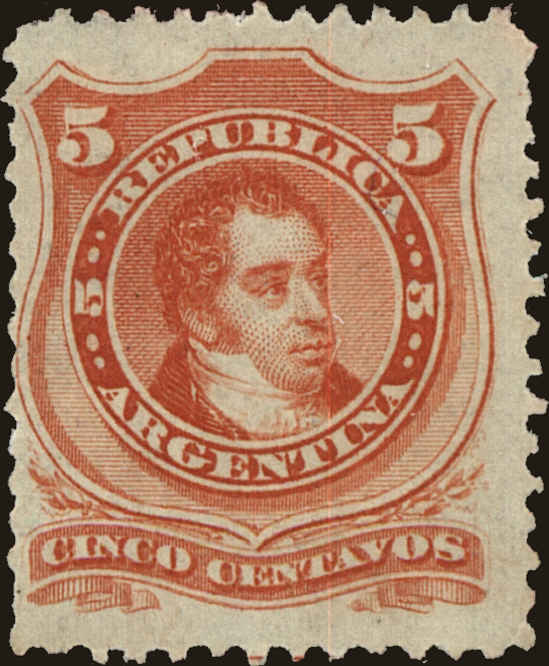 Front view of Argentina 18 collectors stamp