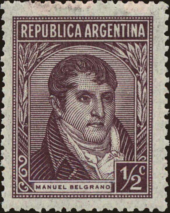 Front view of Argentina 523 collectors stamp