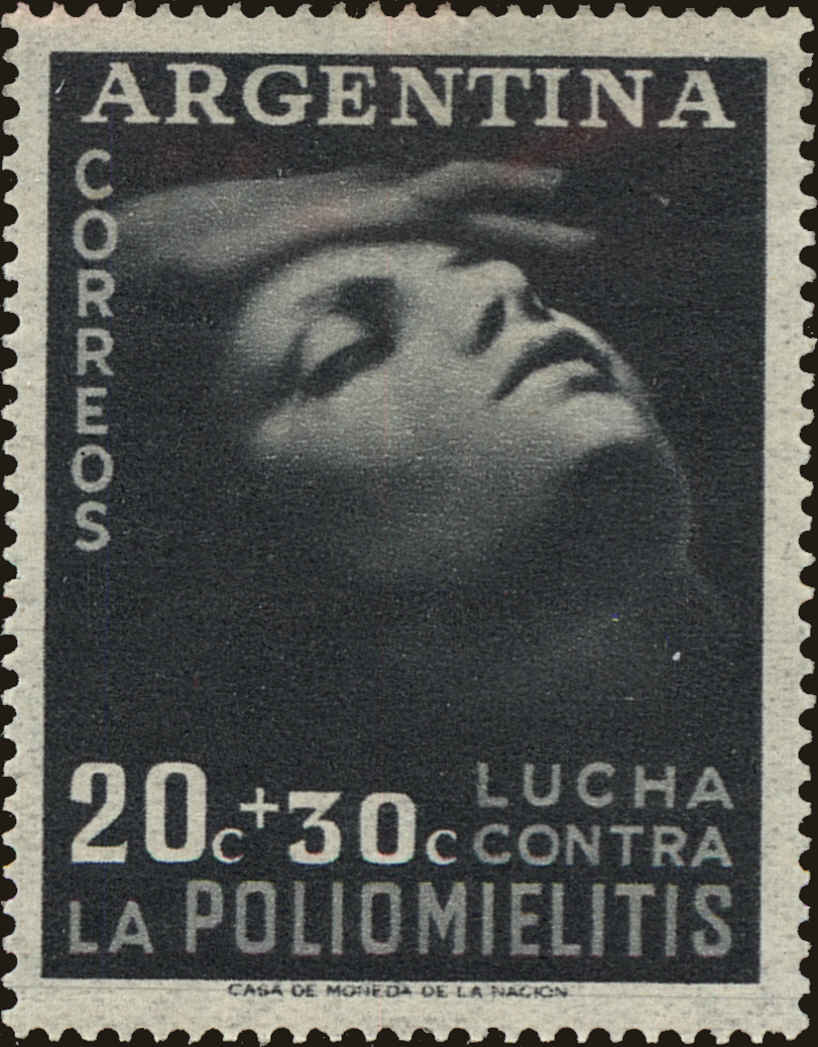 Front view of Argentina B13 collectors stamp