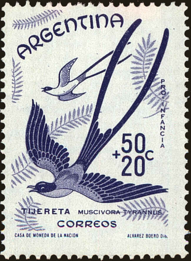 Front view of Argentina B23 collectors stamp