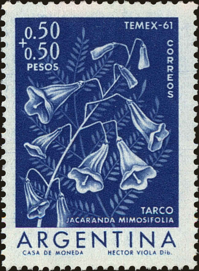 Front view of Argentina B26 collectors stamp