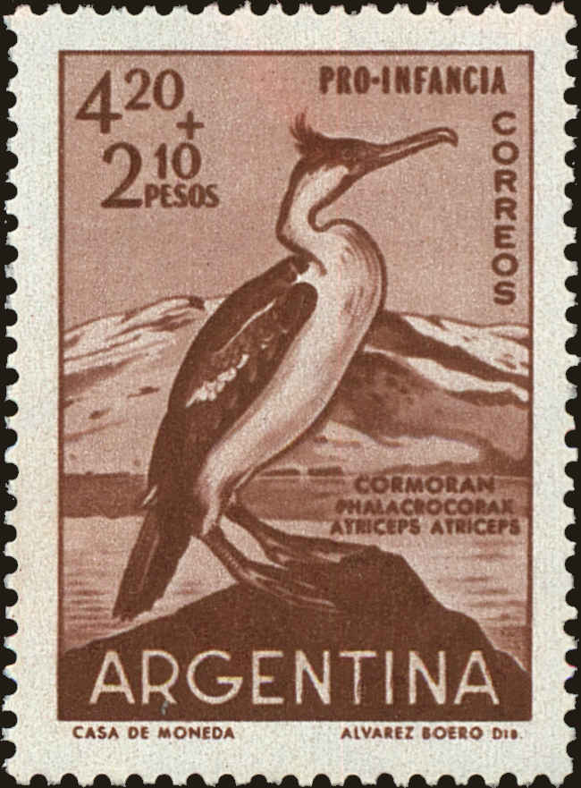 Front view of Argentina B30 collectors stamp