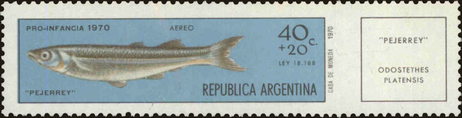Front view of Argentina CB42 collectors stamp