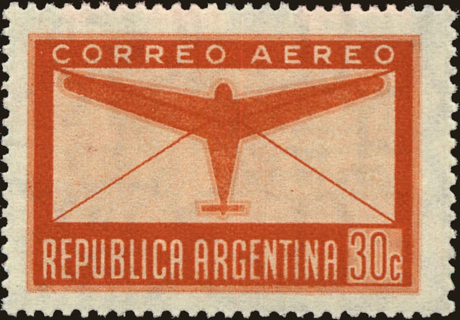 Front view of Argentina C38 collectors stamp