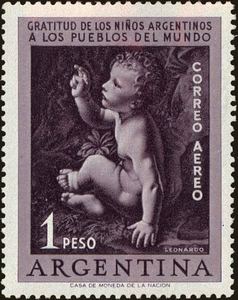 Front view of Argentina C62 collectors stamp