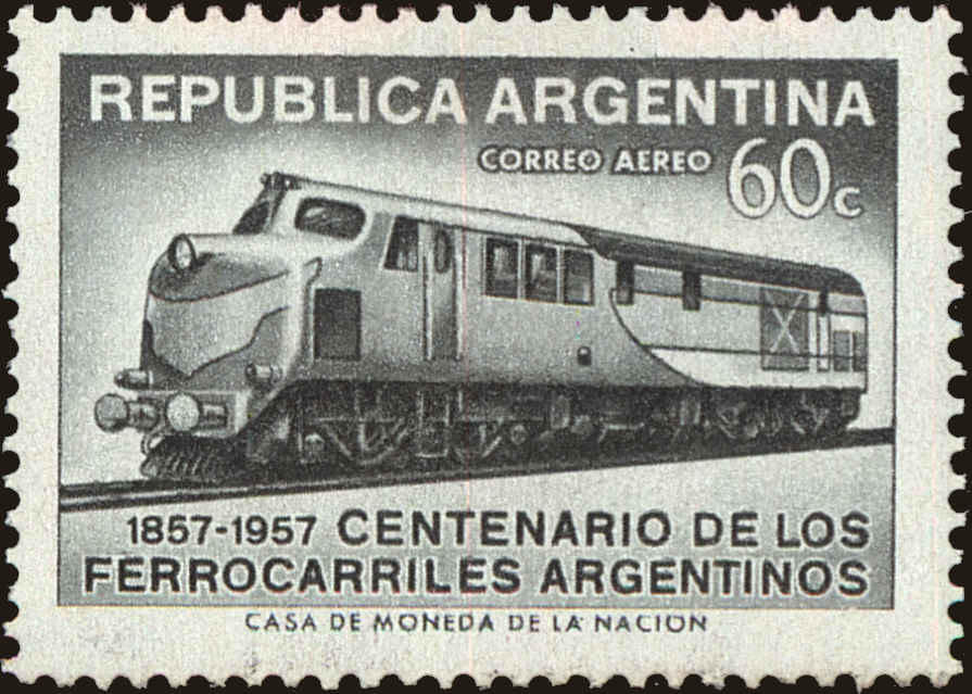 Front view of Argentina C67 collectors stamp