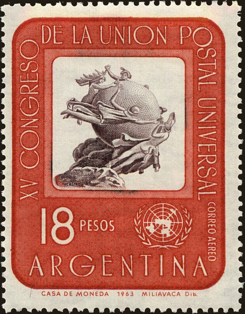 Front view of Argentina C93 collectors stamp