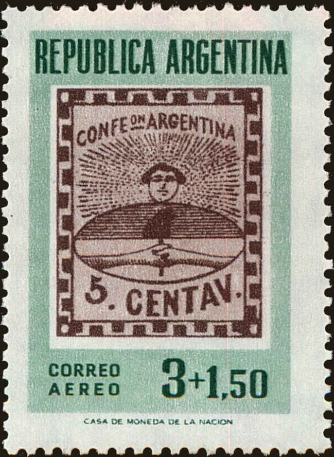 Front view of Argentina CB10 collectors stamp