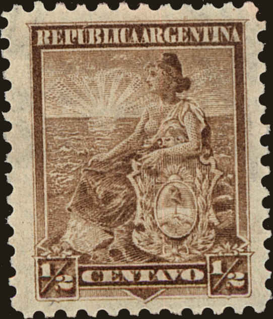 Front view of Argentina 122 collectors stamp
