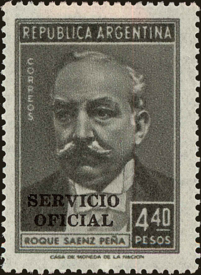 Front view of Argentina O111 collectors stamp