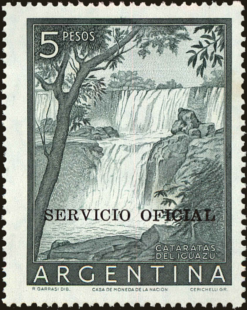 Front view of Argentina O102 collectors stamp