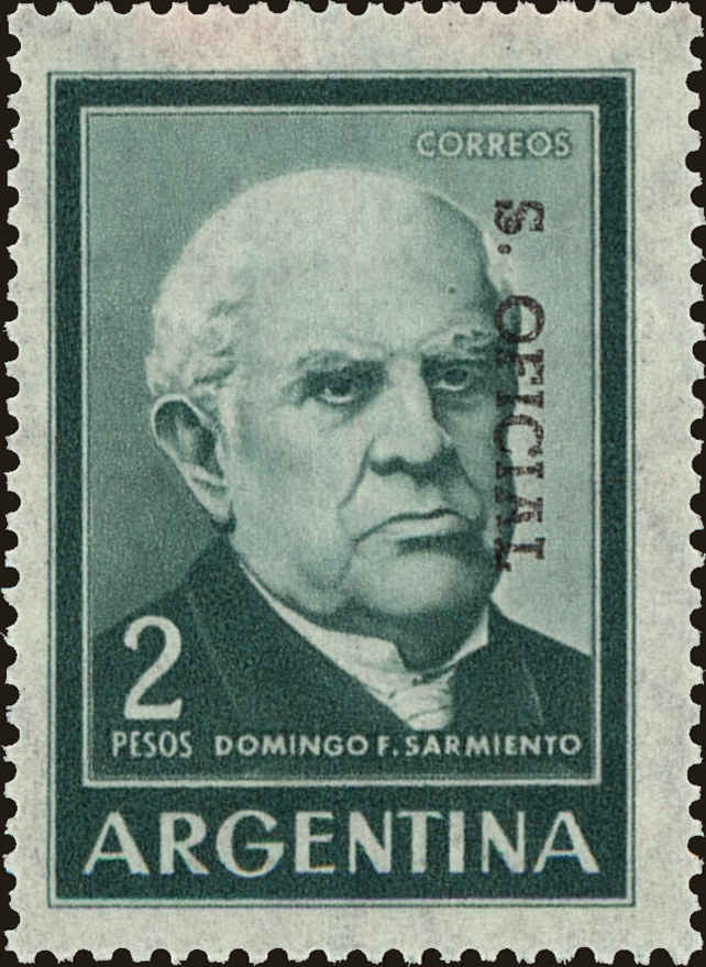 Front view of Argentina O119 collectors stamp