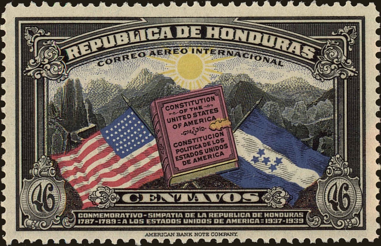 Front view of Honduras C84 collectors stamp