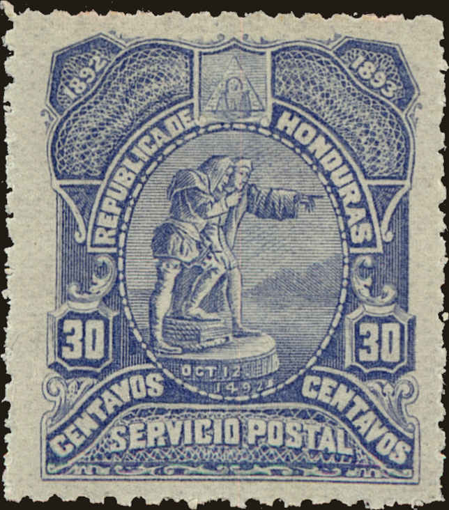 Front view of Honduras 71 collectors stamp