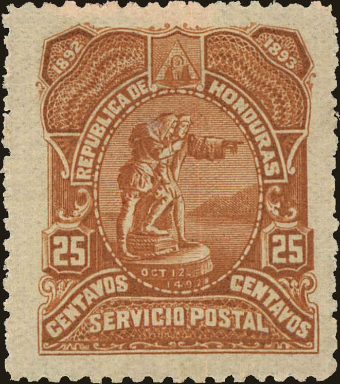 Front view of Honduras 70 collectors stamp