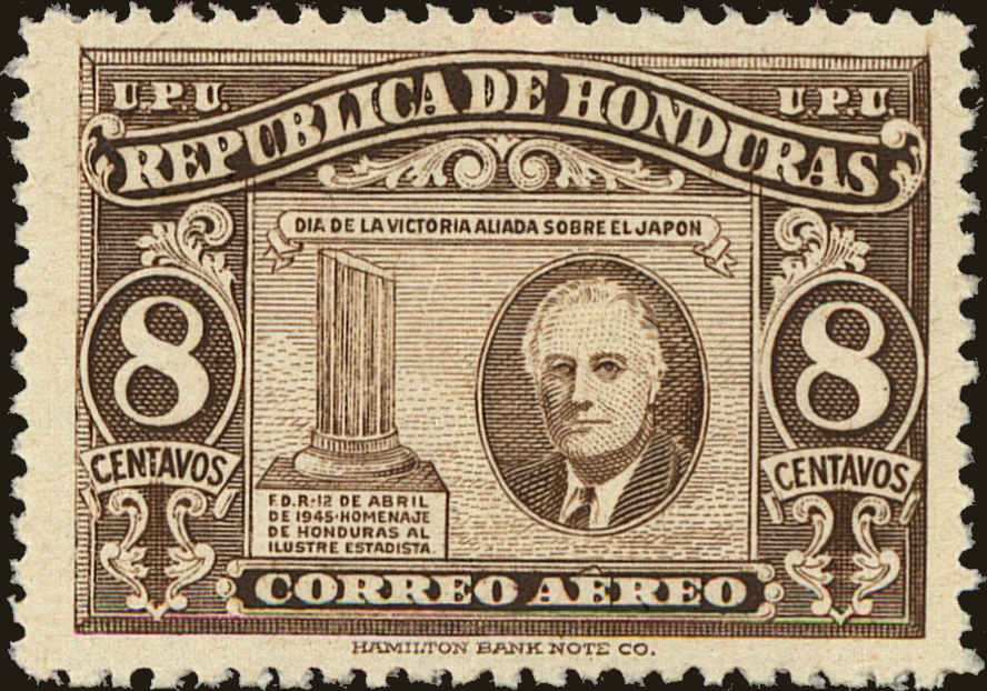 Front view of Honduras C158 collectors stamp