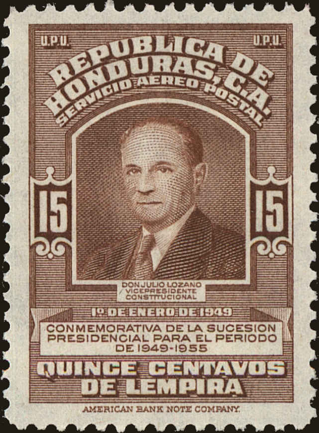 Front view of Honduras C174 collectors stamp