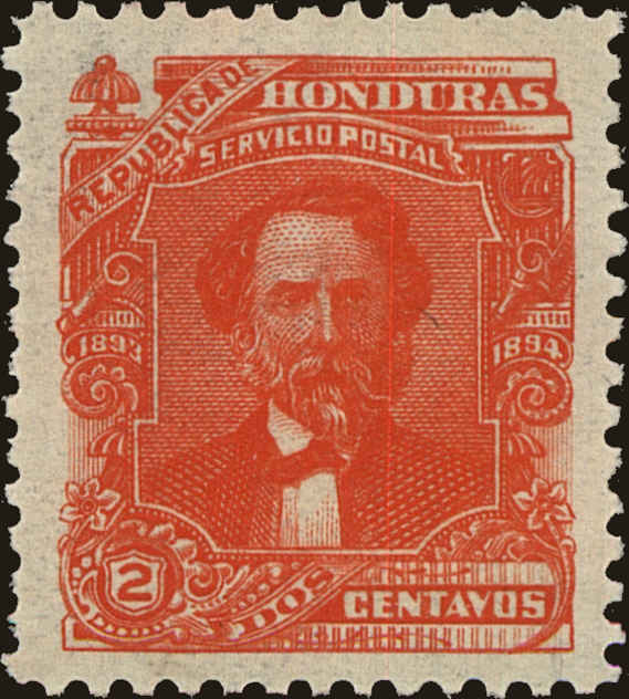 Front view of Honduras 77 collectors stamp