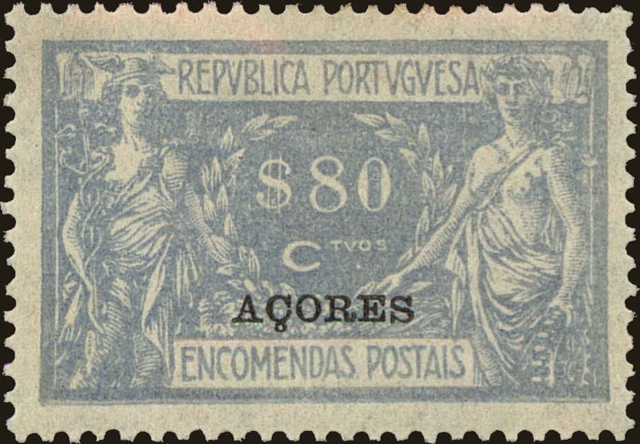 Front view of Azores Q10 collectors stamp