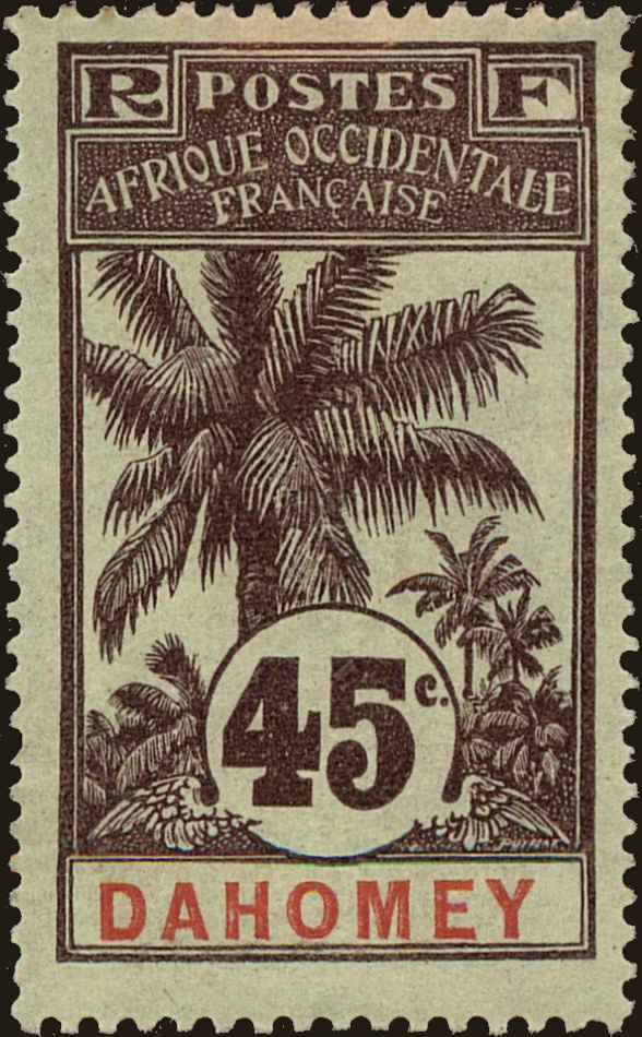 Front view of Dahomey 26 collectors stamp