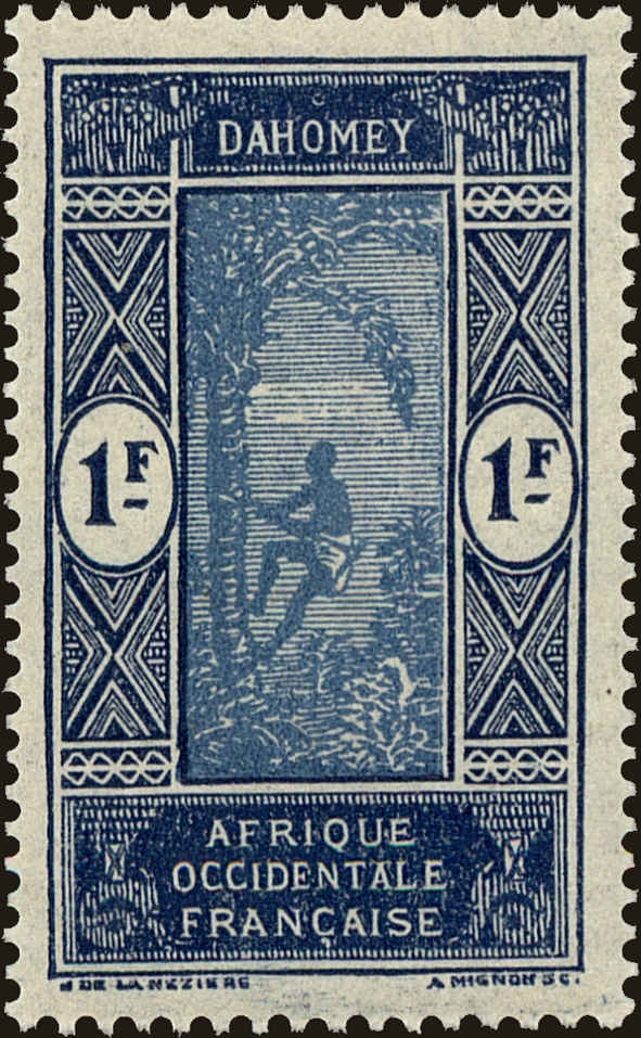 Front view of Dahomey 76 collectors stamp
