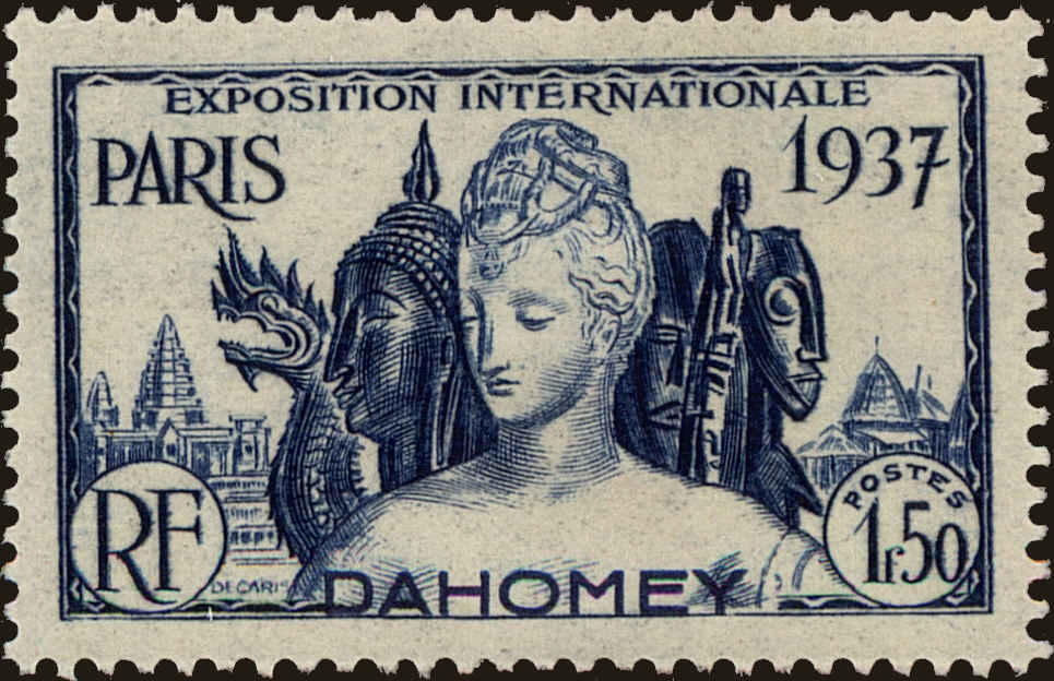 Front view of Dahomey 106 collectors stamp