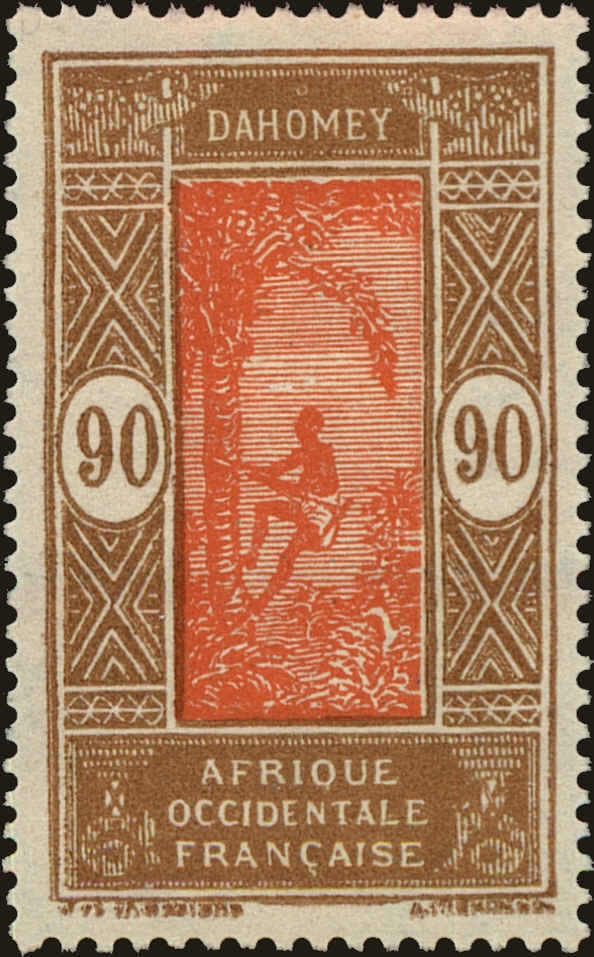Front view of Dahomey 74 collectors stamp