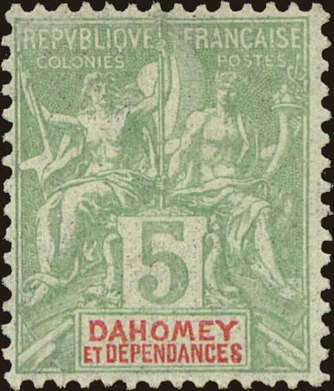 Front view of Dahomey 4 collectors stamp