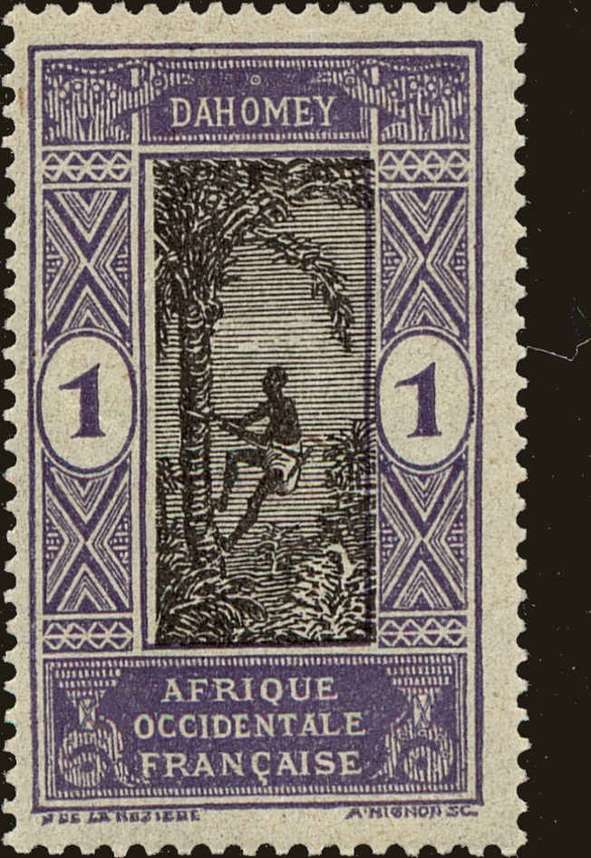 Front view of Dahomey 42 collectors stamp