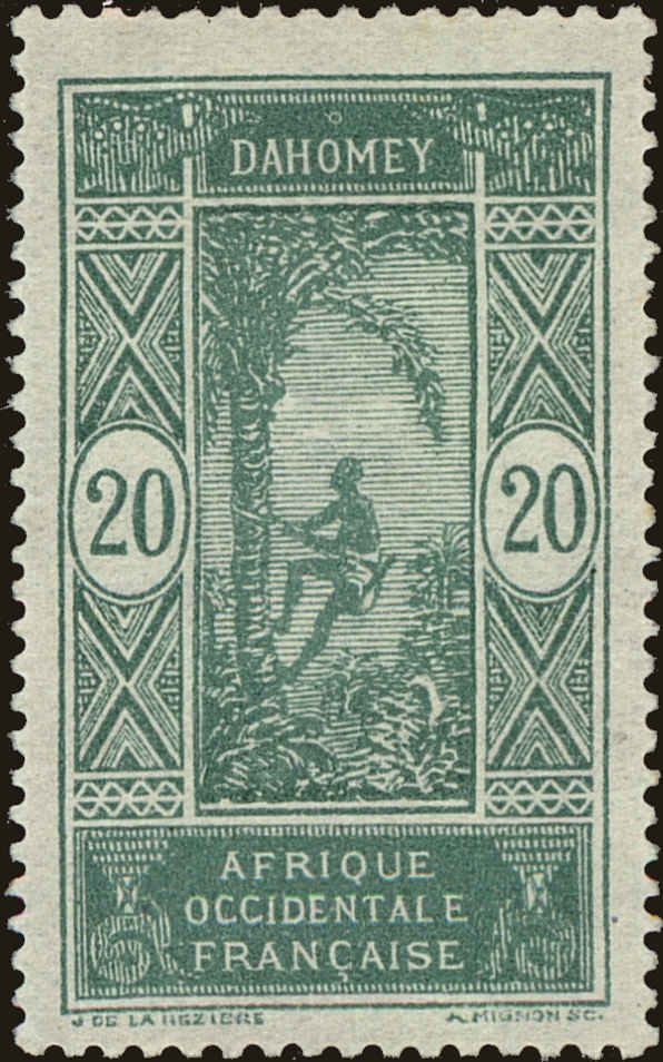 Front view of Dahomey 52 collectors stamp