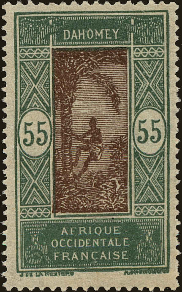 Front view of Dahomey 67 collectors stamp