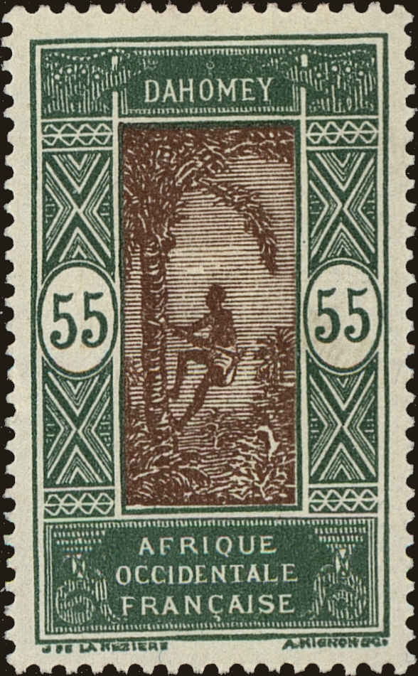 Front view of Dahomey 67 collectors stamp