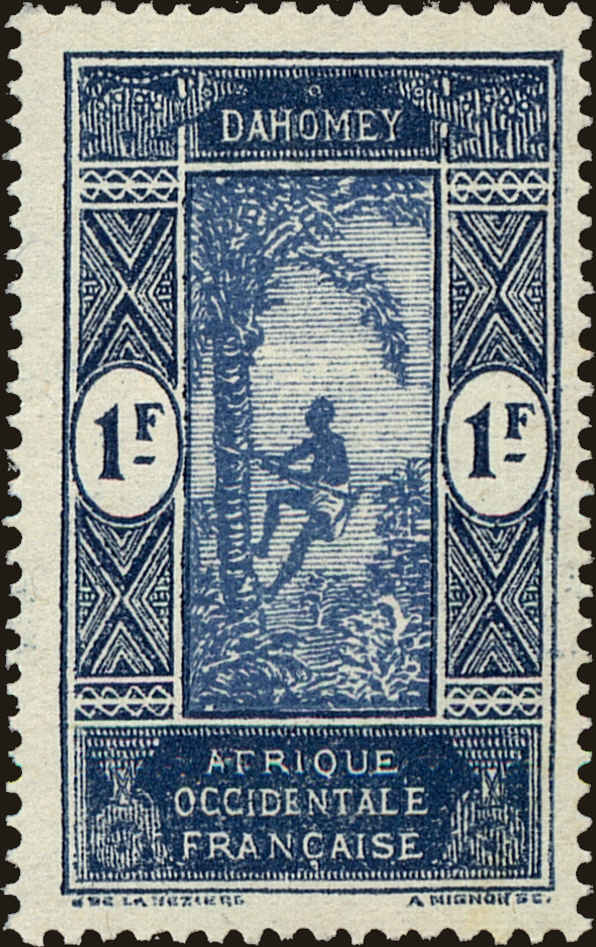 Front view of Dahomey 76 collectors stamp