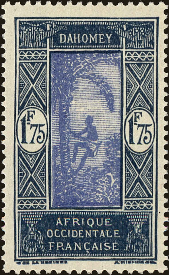 Front view of Dahomey 83 collectors stamp