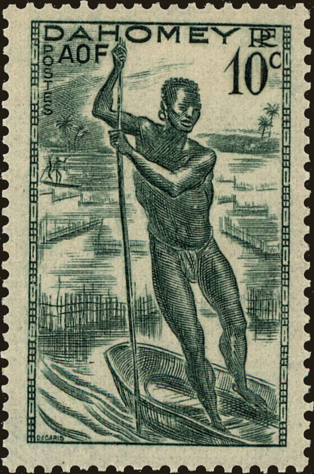 Front view of Dahomey 116 collectors stamp