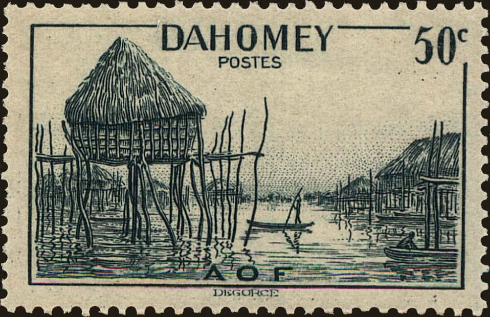 Front view of Dahomey 121 collectors stamp