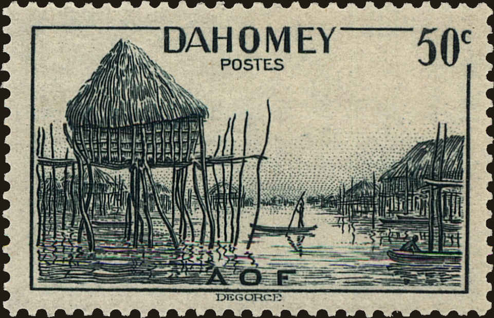 Front view of Dahomey 121 collectors stamp